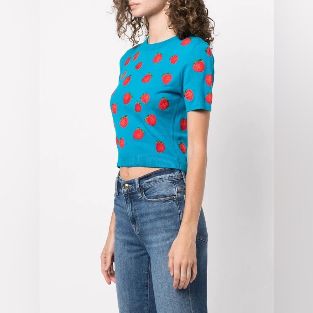 W/ tags Alice + Olivia Ciara Strawberry Embroidery Sweater Pullover S